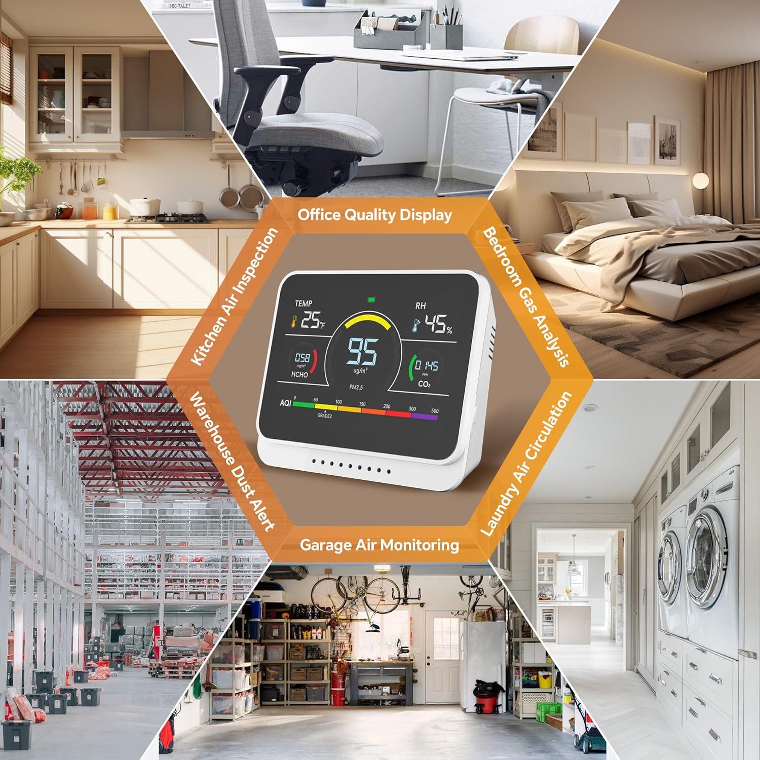 Monitor de Calidad del Aire Xoopon AC02 13 en 1 PM2.5 CO2 Temp