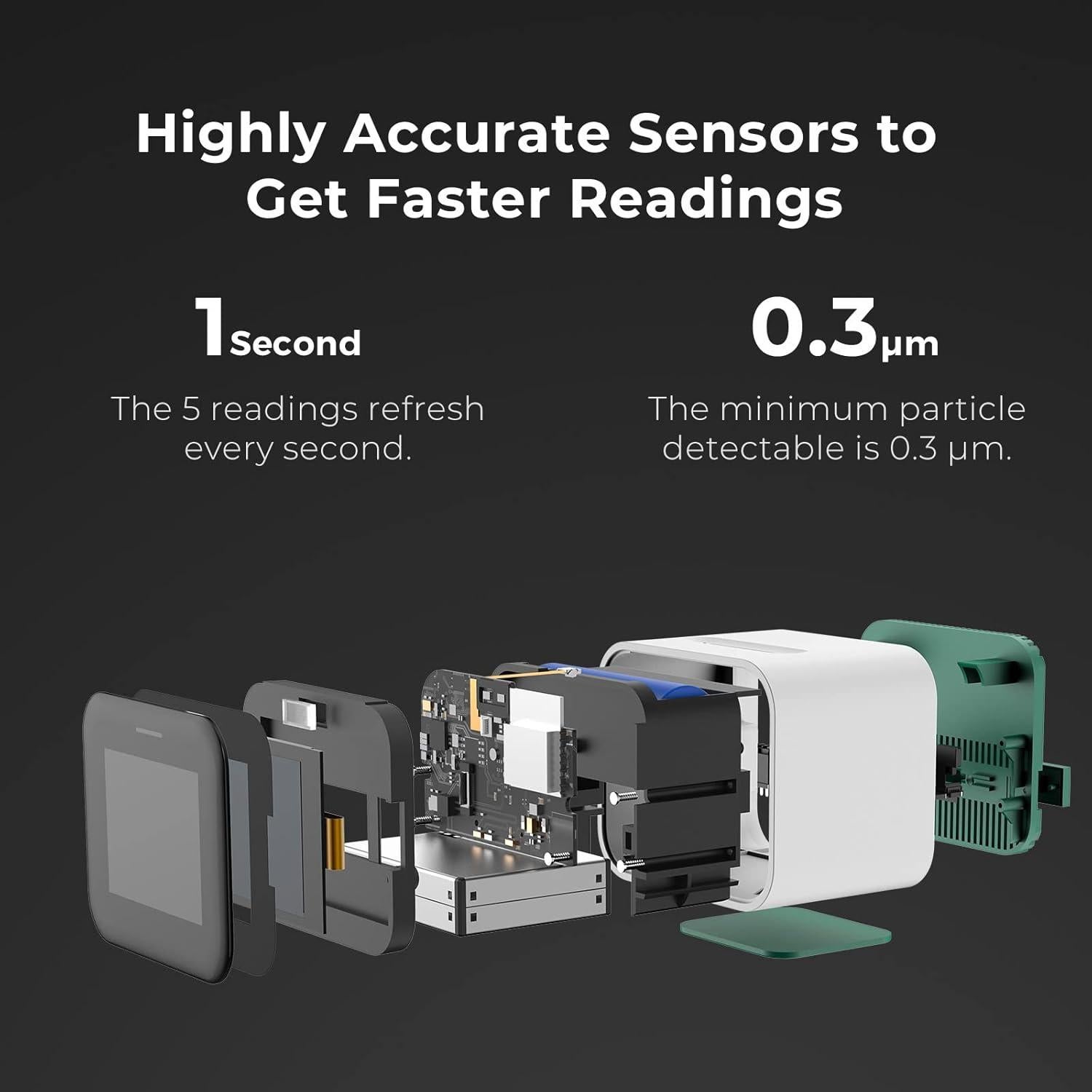 Monitor de Calidad de Aire Qingping Lite, Wi-Fi, 5 en 1