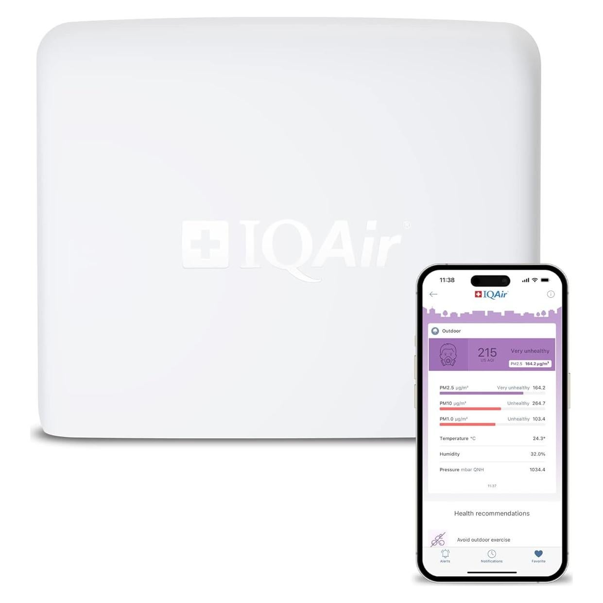 Monitor de Calidad del Aire IQAir AirVisual Outdoor - PM1, PM2.5, CO2