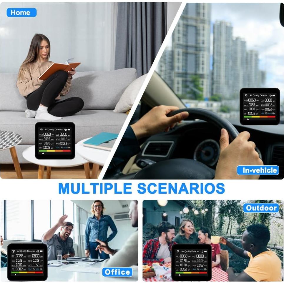 Monitor de Calidad del Aire CIS 2CO10 14-en-1 Temperatura y Humedad