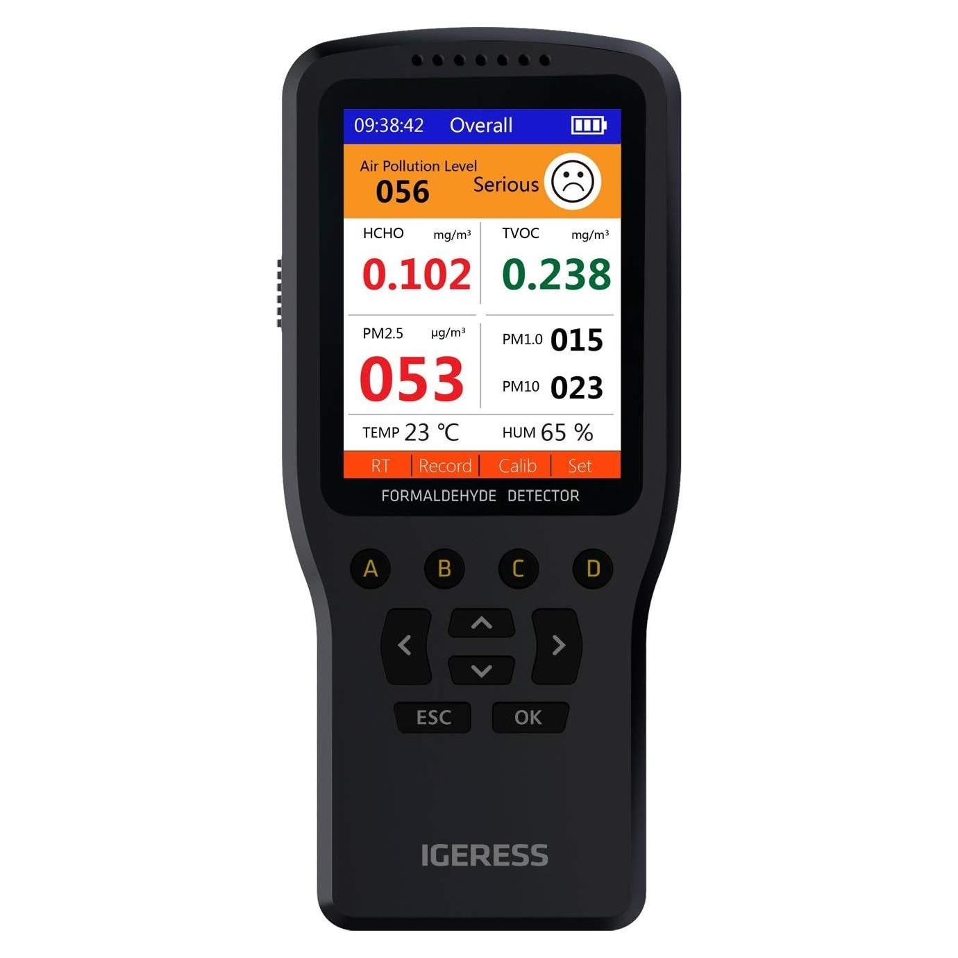 Monitor de Calidad del Aire IGERESS WP6930S - HCHO, PM2.5, Temp y Humedad