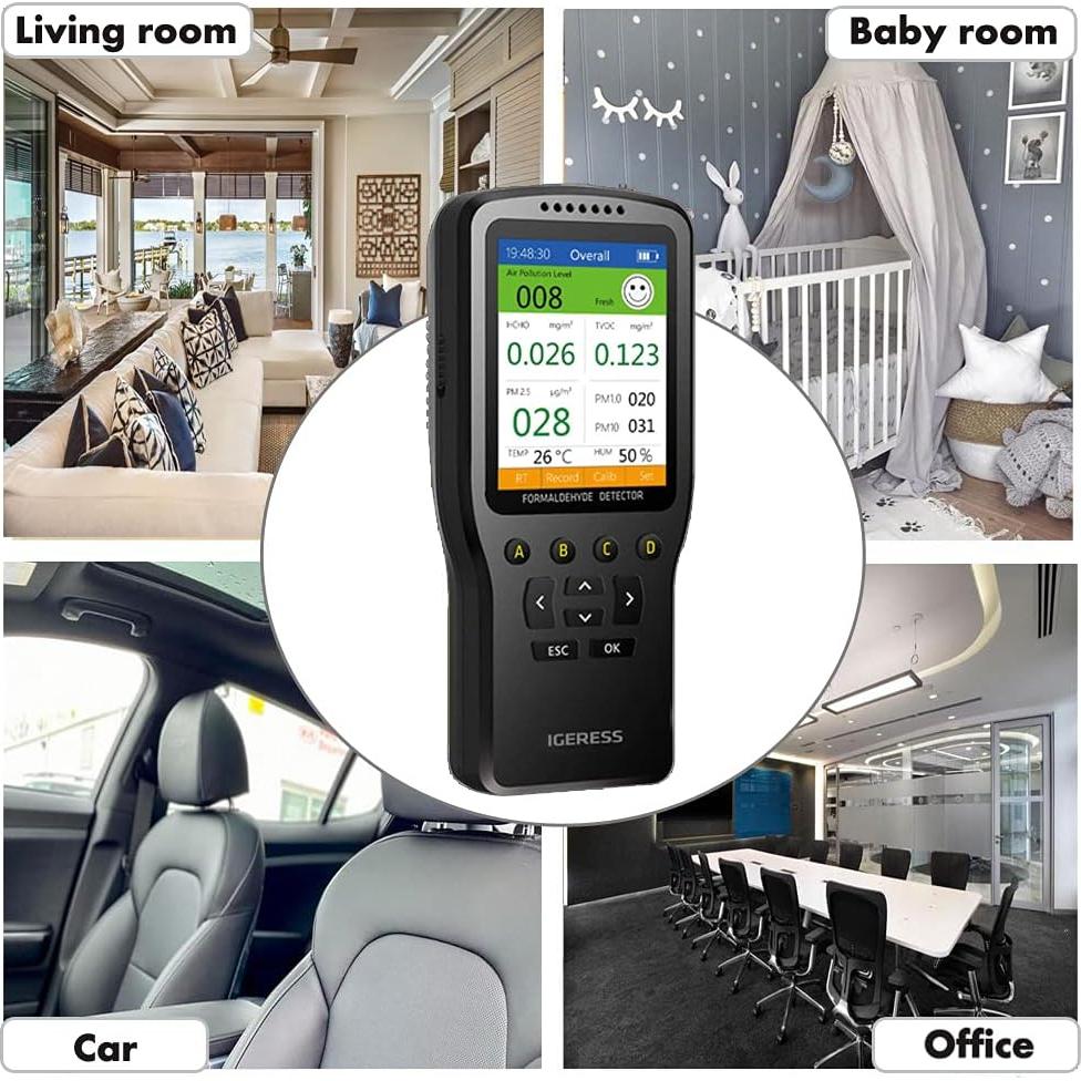 Monitor de Calidad del Aire IGERESS WP6930S - HCHO, PM2.5, Temp y Humedad