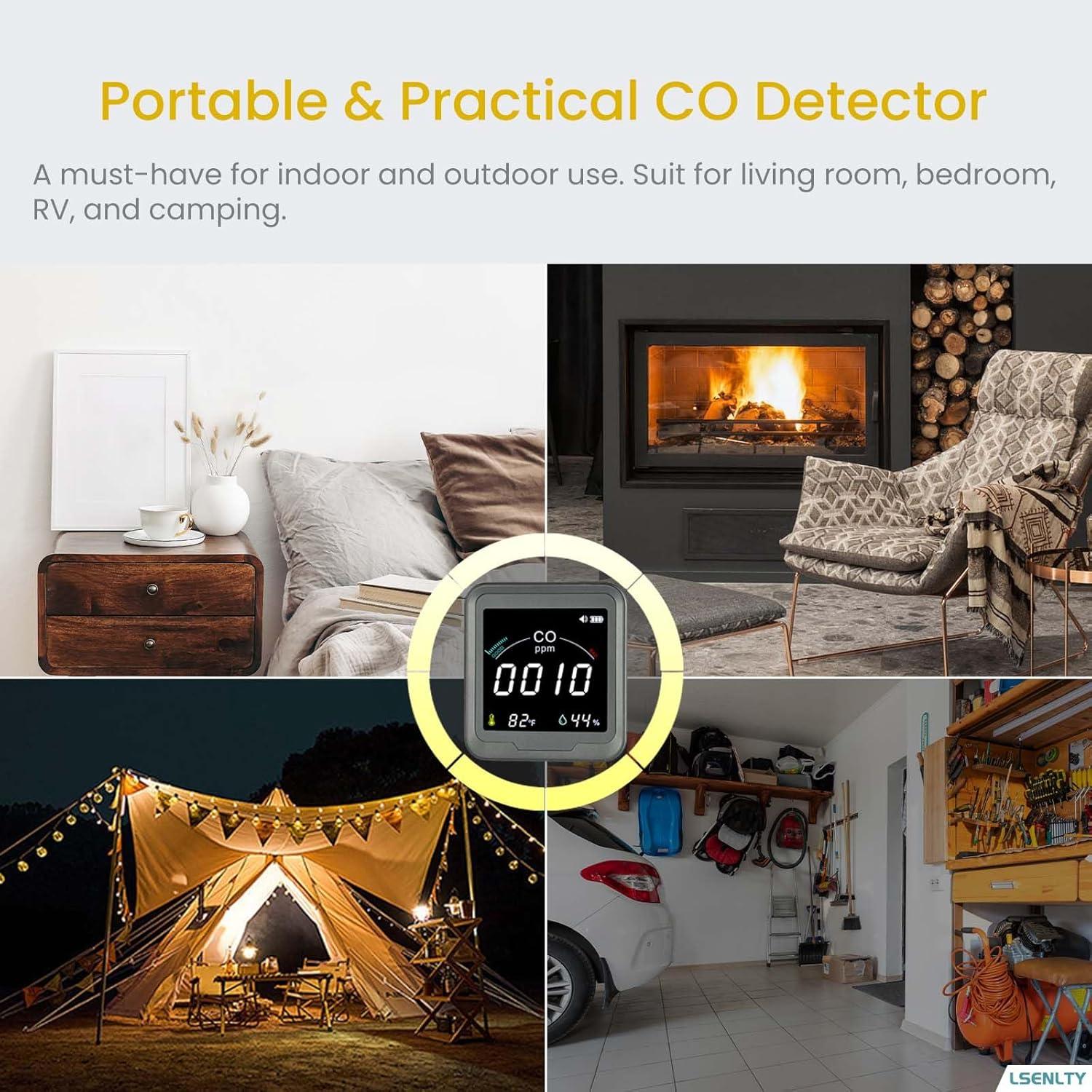 Detector de Monóxido de Carbono LSENLTY 3 en 1 con Pantalla LCD