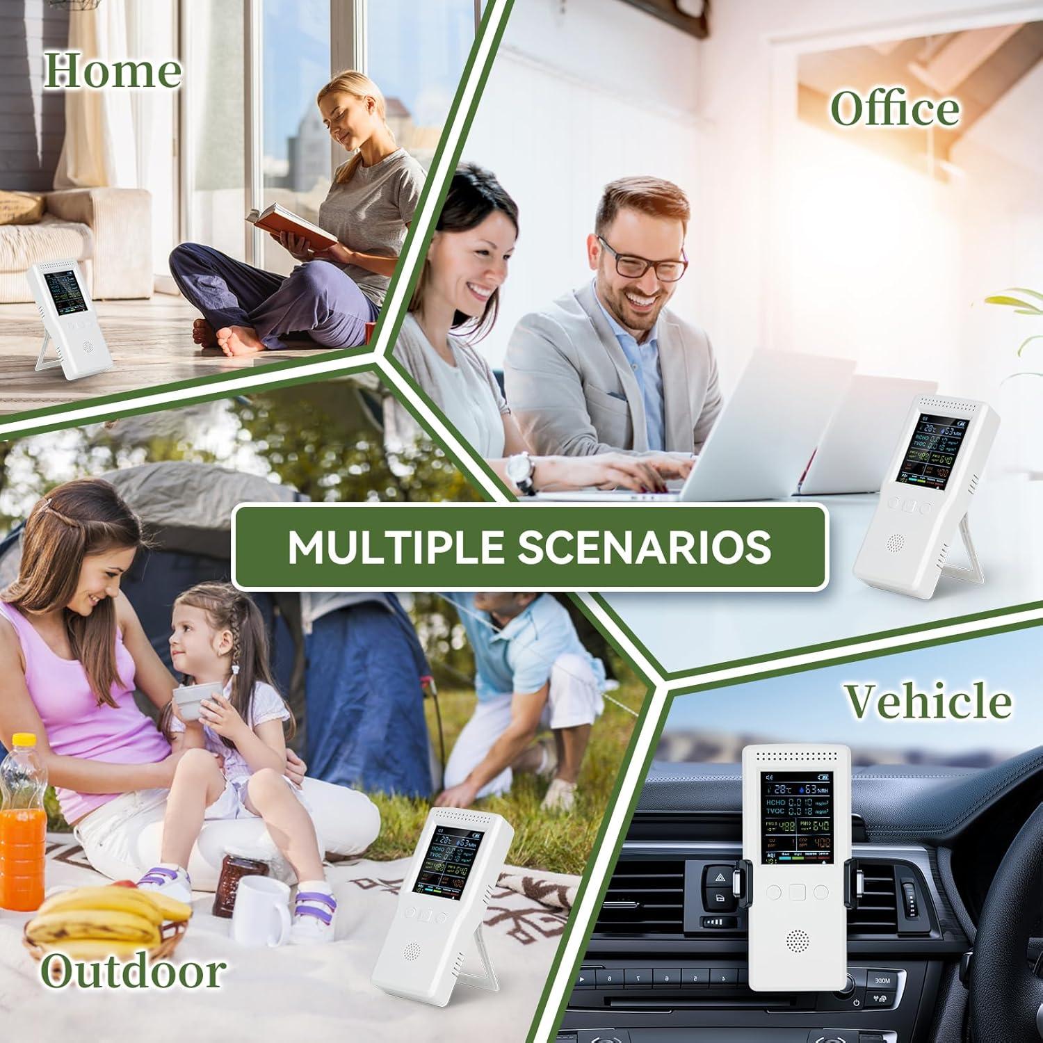 Monitor de Calidad del Aire 9-en-1 TROMAR con Sensor de CO2 y PM2.5