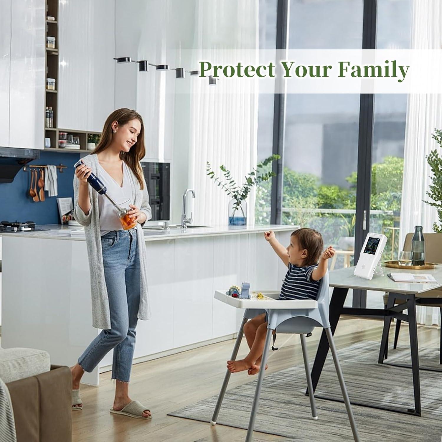 Monitor de Calidad del Aire 9-en-1 TROMAR con Sensor de CO2 y PM2.5