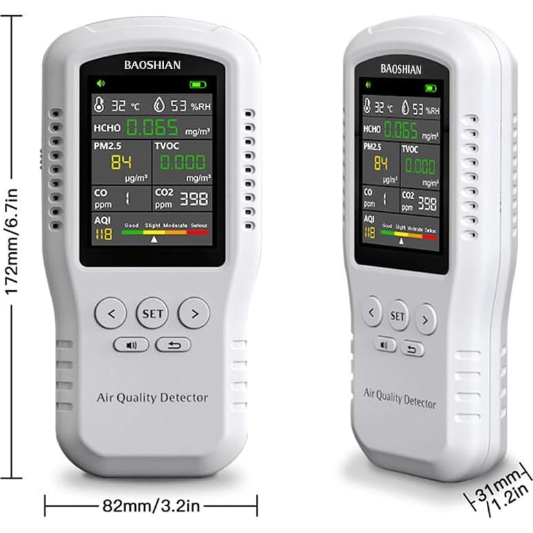 Monitor de Calidad del Aire MOESAPU TZ-01 HCHO TVOC PM2.5 CO2