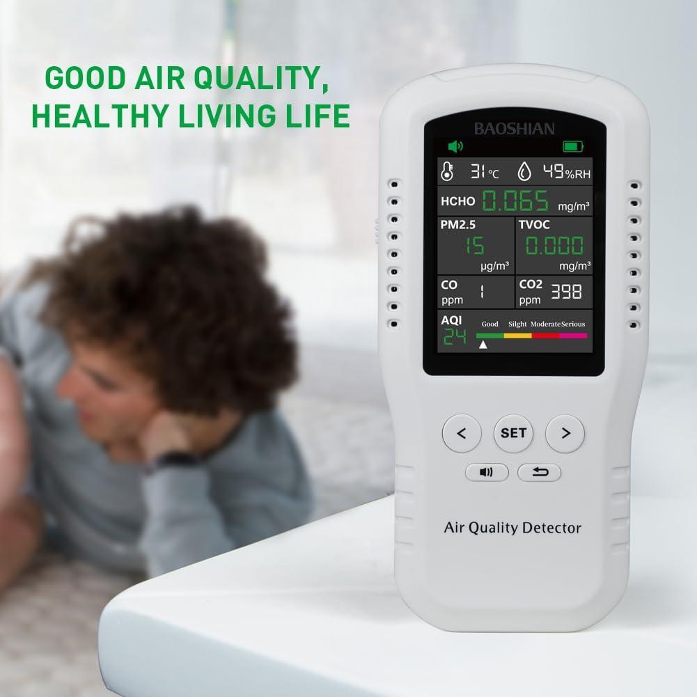 Monitor de Calidad del Aire MOESAPU TZ-01 HCHO TVOC PM2.5 CO2