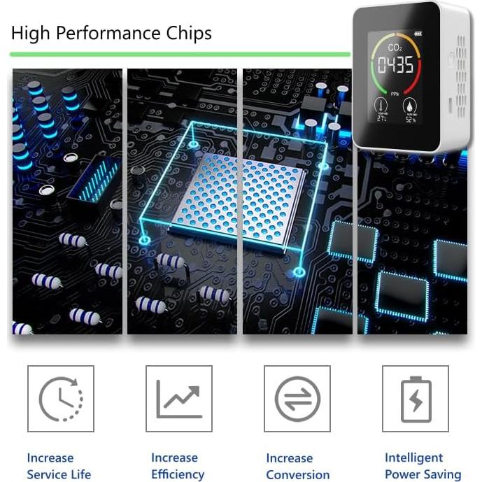Detector de CO2 KATZEIST 3 en 1, Monitor de Calidad del Aire