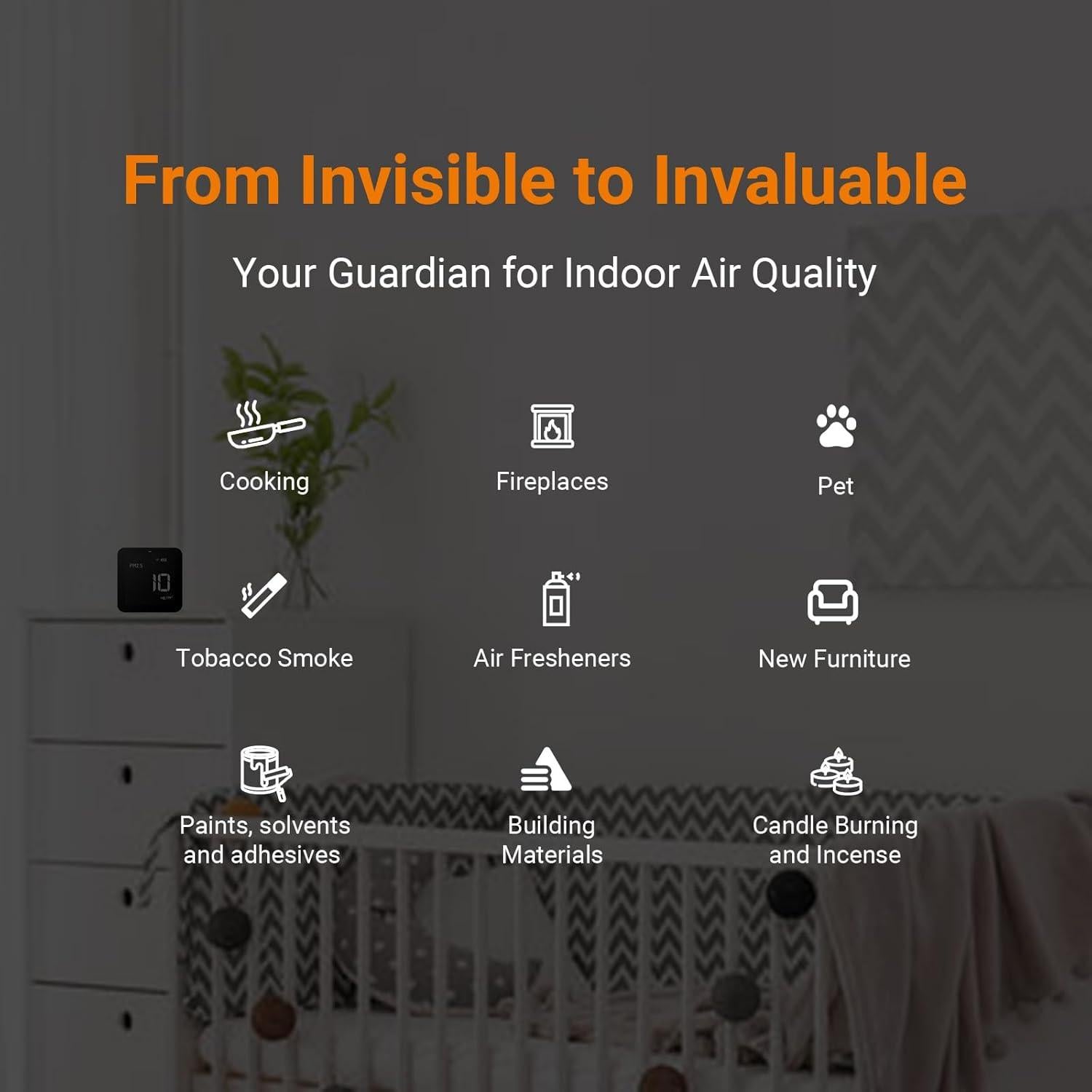Monitor de Calidad del Aire Temtop M10 - PM2.5, AQI, TVOC, HCHO