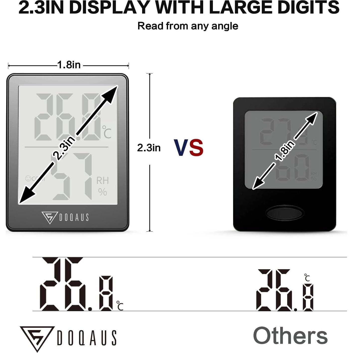 Higrómetro Digital DOQAUS con Pantalla LCD 2.3" - Gris