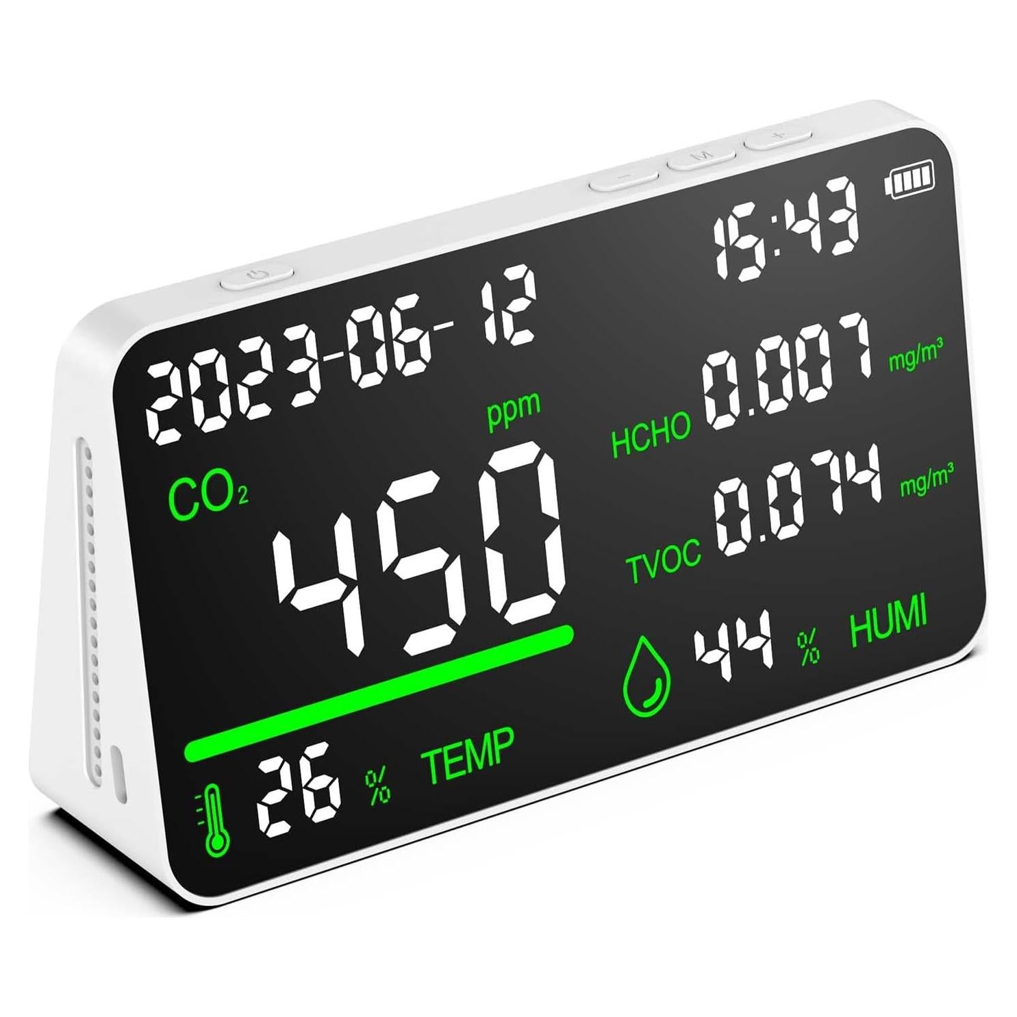 Monitor de Calidad del Aire 7-en-1 CIS, Humedad, CO2, TVOC