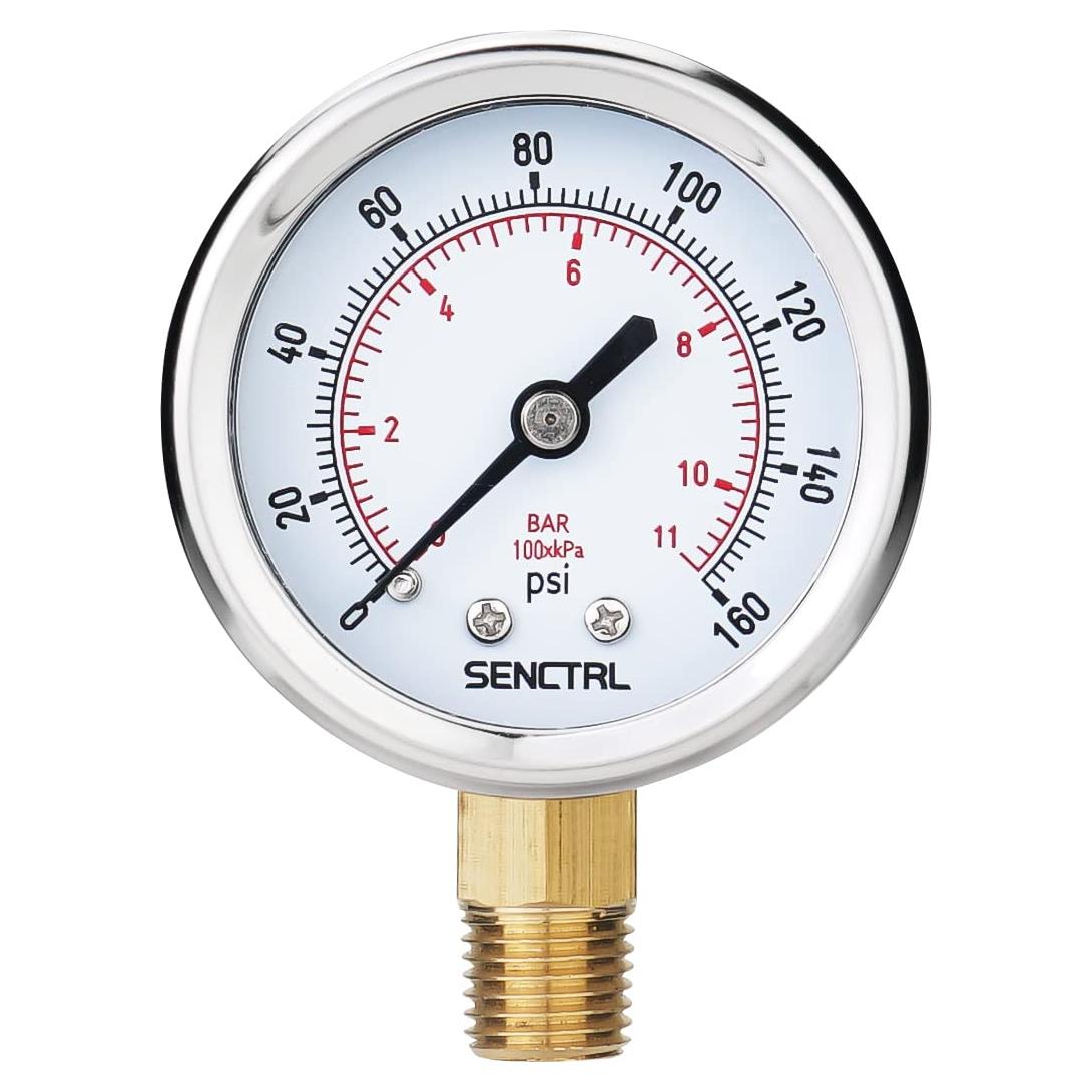 Manómetro 0-11 Bar SENCTRL, Dial 5 cm, Acero Inoxidable