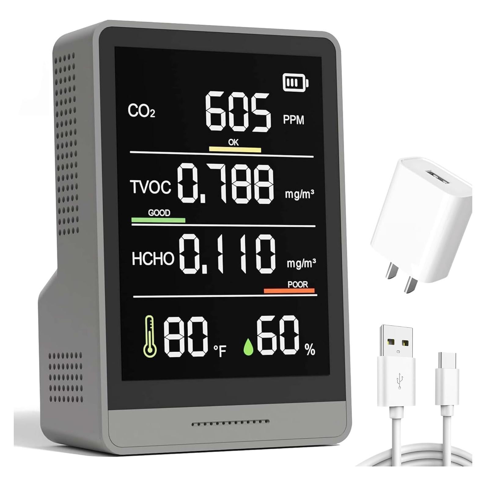 Monitor de Calidad del Aire PinoTec AK3 5 en 1 CO2 Formaldehído