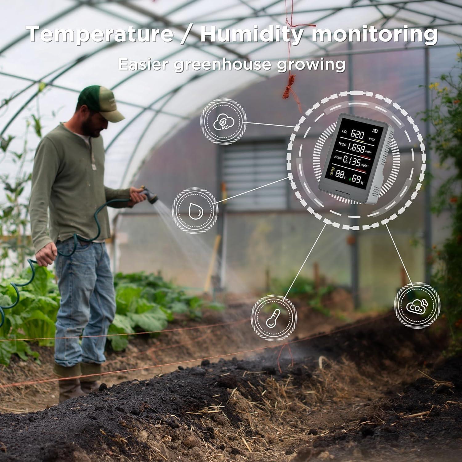 Monitor de Calidad del Aire PinoTec AK3 5 en 1 CO2 Formaldehído