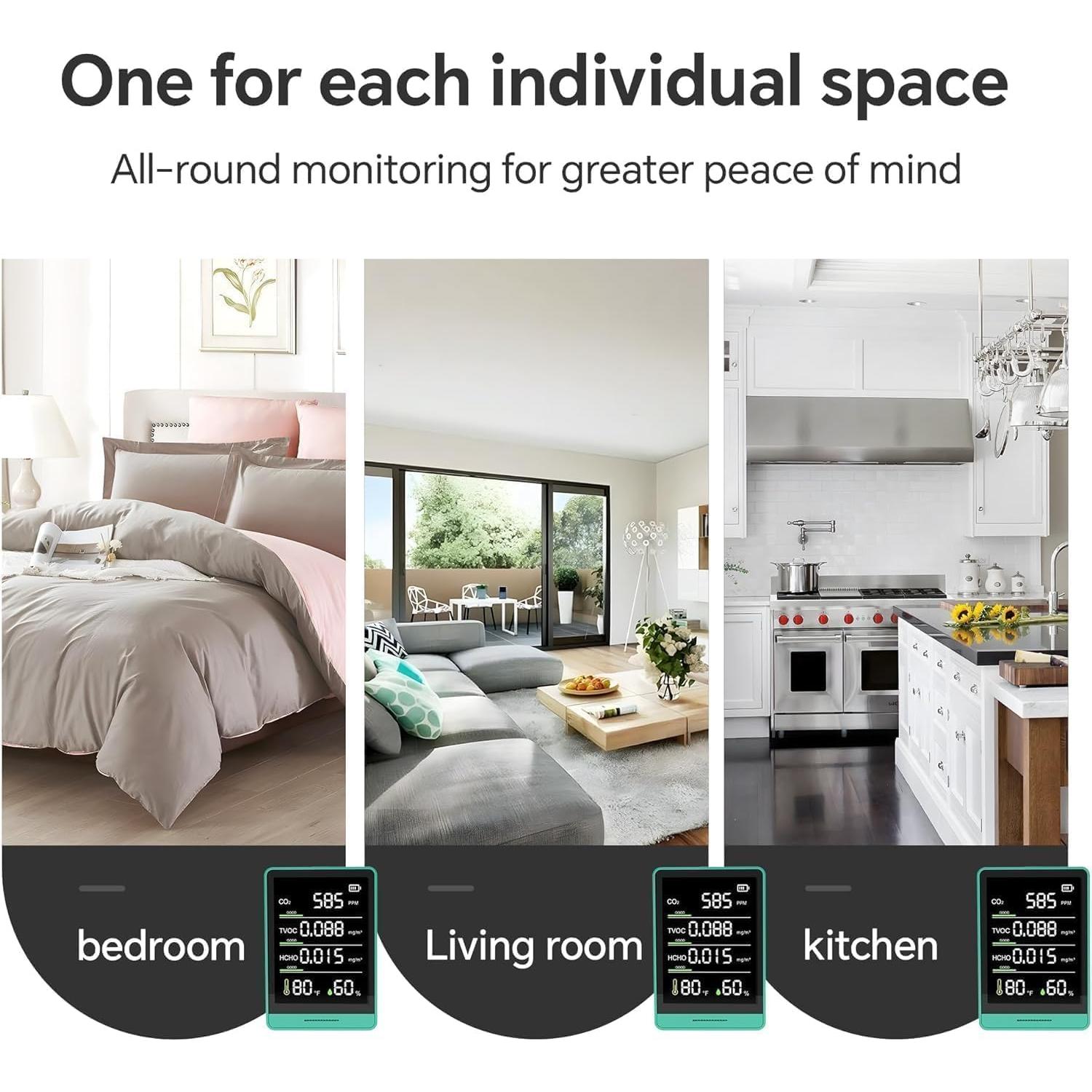 Monitor de Calidad del Aire PinoTec AK3 5 en 1 CO2 Formaldehído