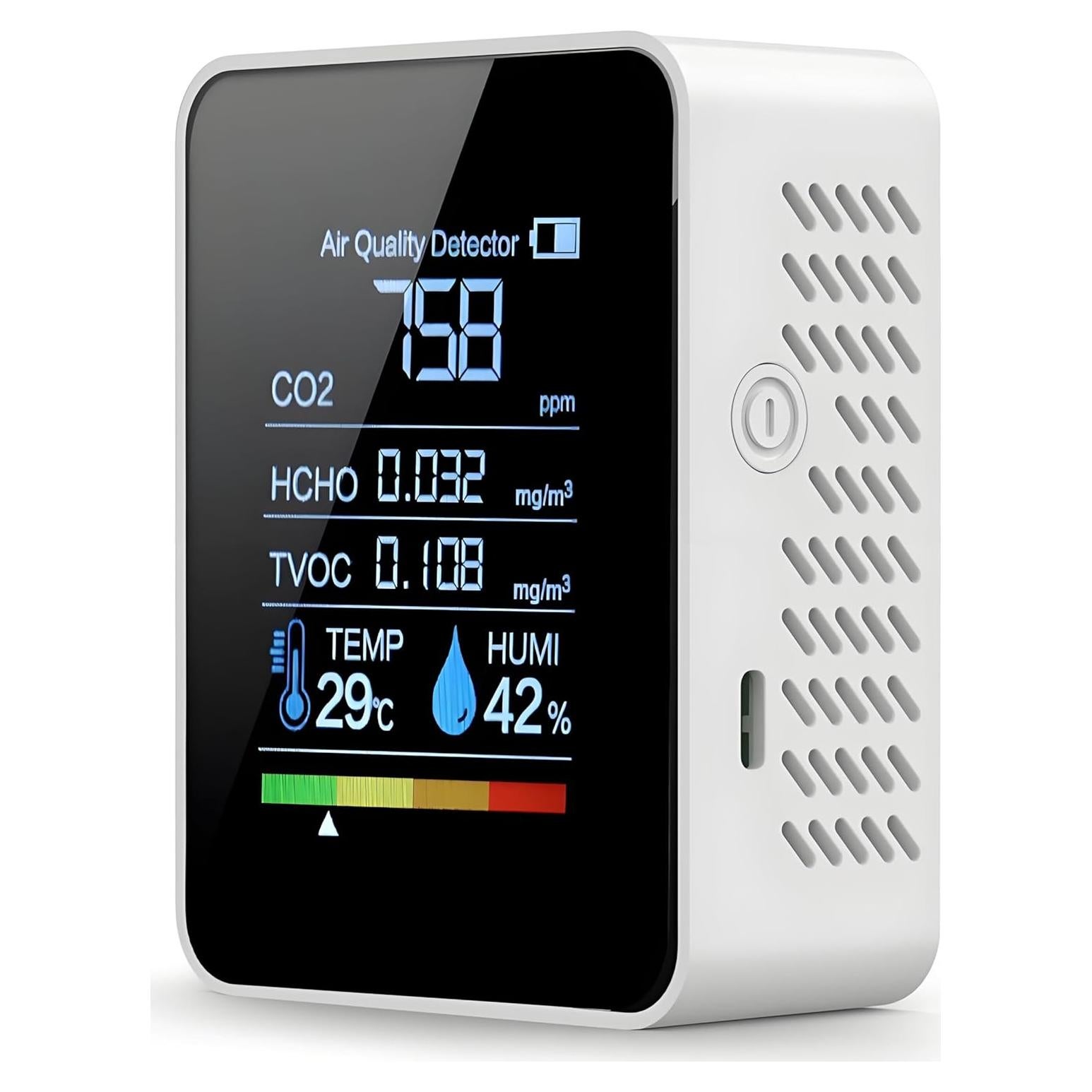 Monitor de Calidad del Aire Walfront 5 en 1 CO2 HCHO TVOC