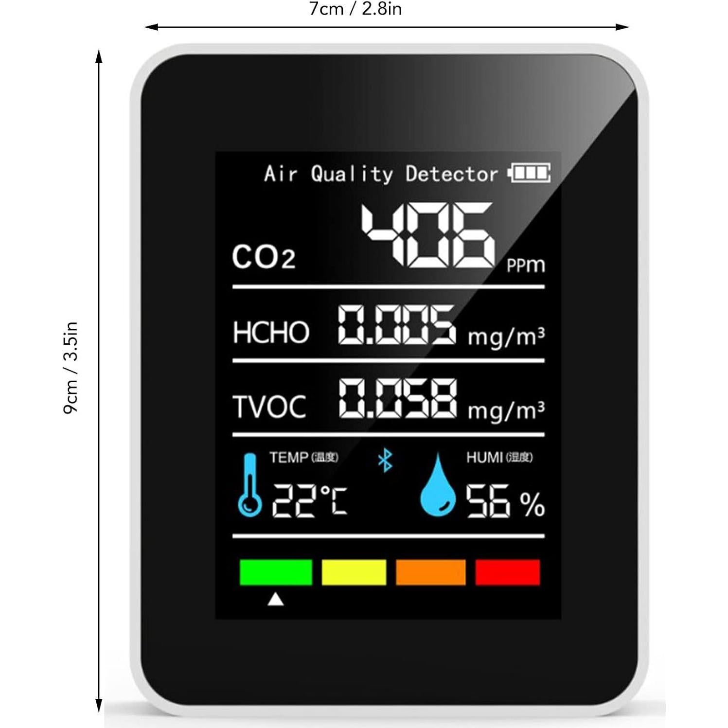 Monitor de Calidad del Aire Walfront 5 en 1 CO2 HCHO TVOC