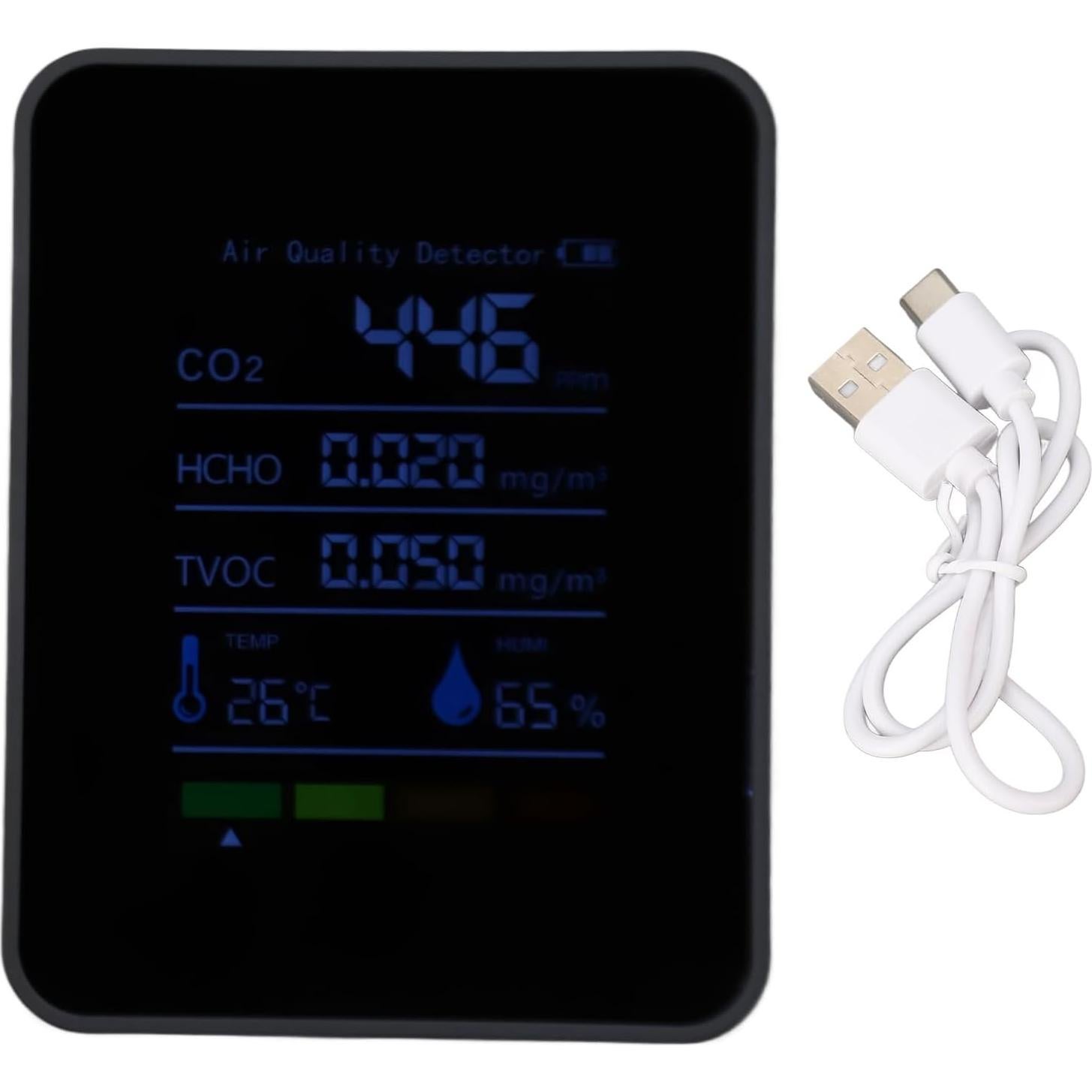 Monitor de Calidad del Aire Walfront 5 en 1 CO2 HCHO TVOC