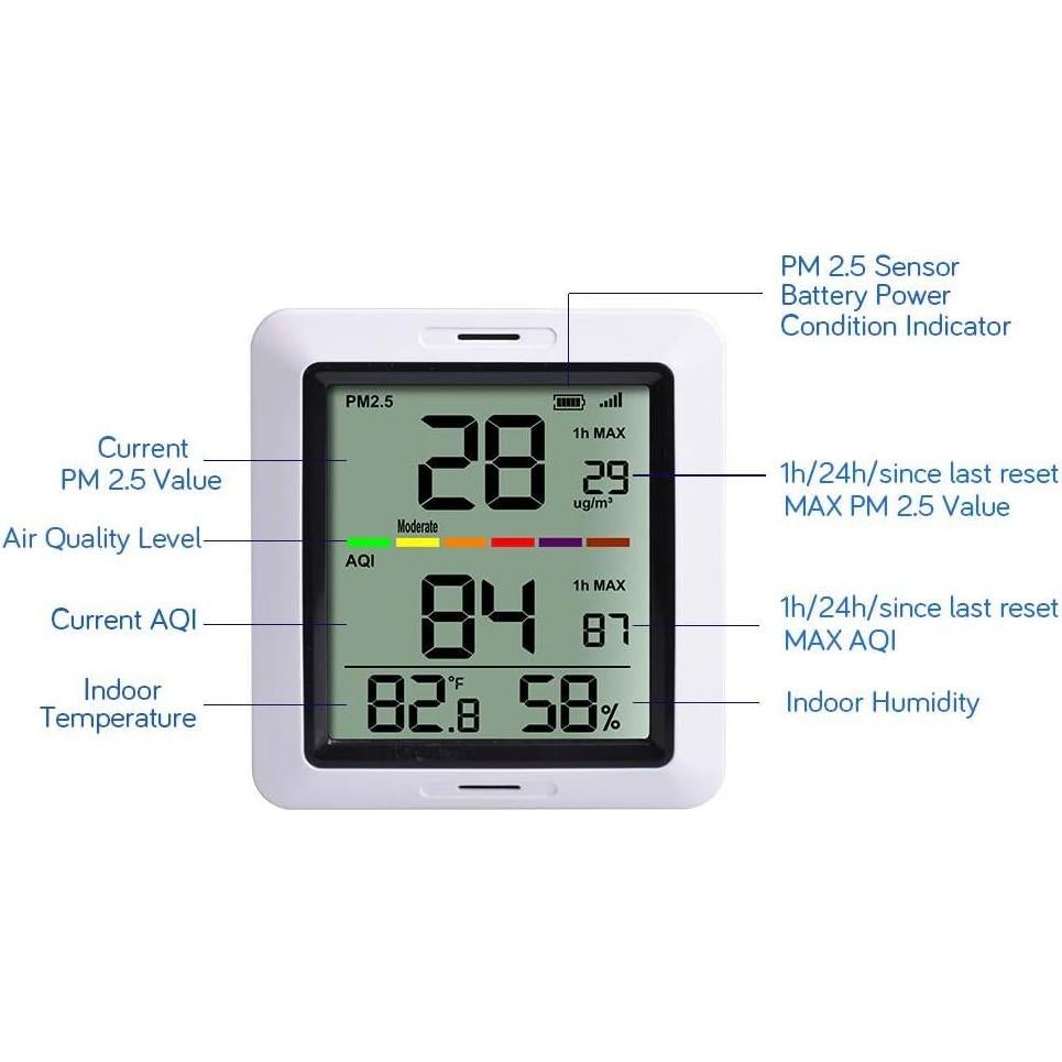 Monitor de Calidad del Aire Ecowitt WH0290 PM2.5 Interior Exterior