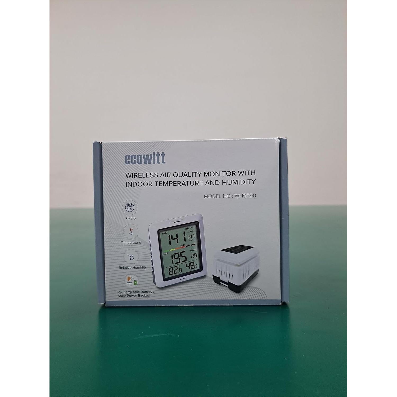 Monitor de Calidad del Aire Ecowitt WH0290 PM2.5 Interior Exterior