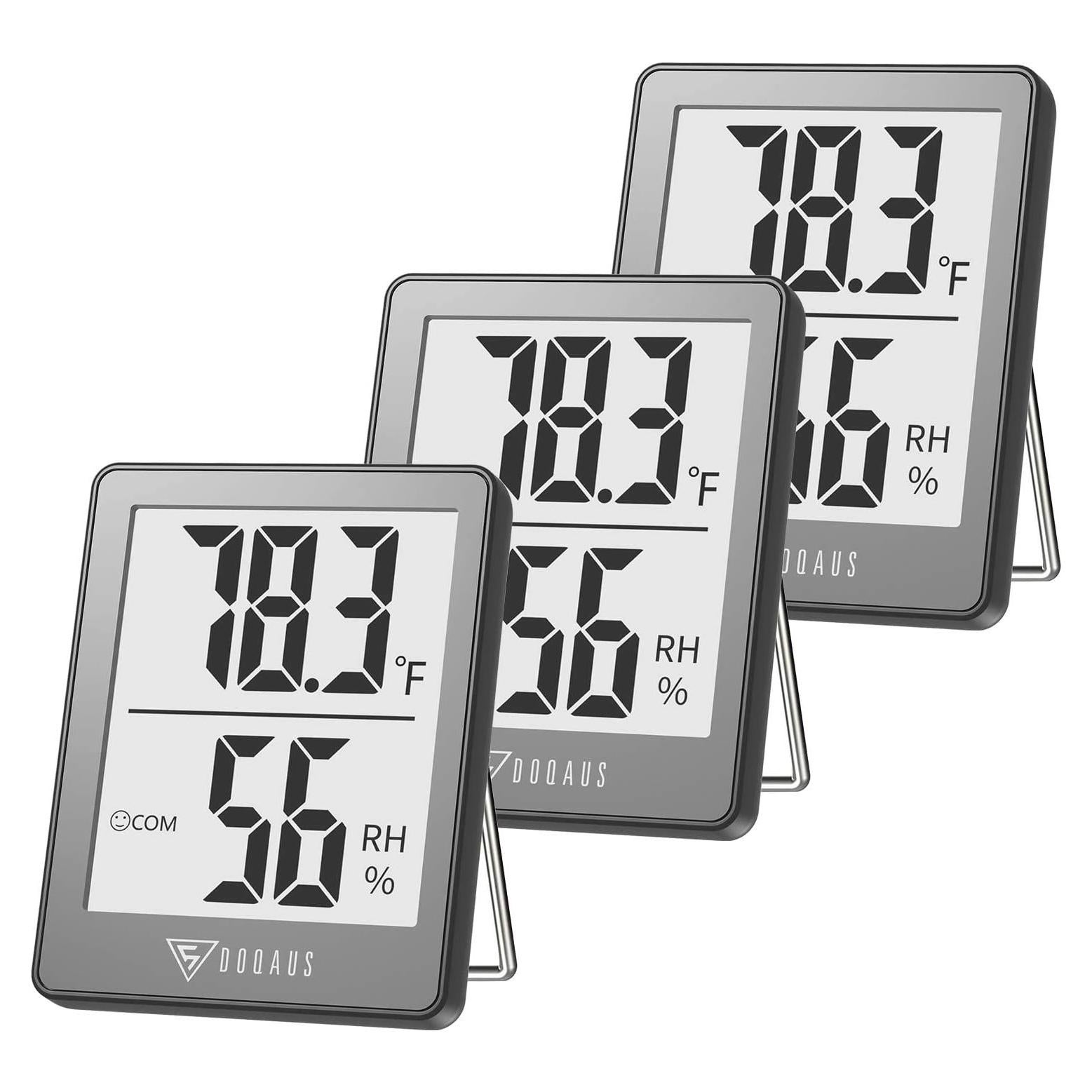 Termómetro Digital Interior DOQAUS - Paquete de 3, Higrómetro
