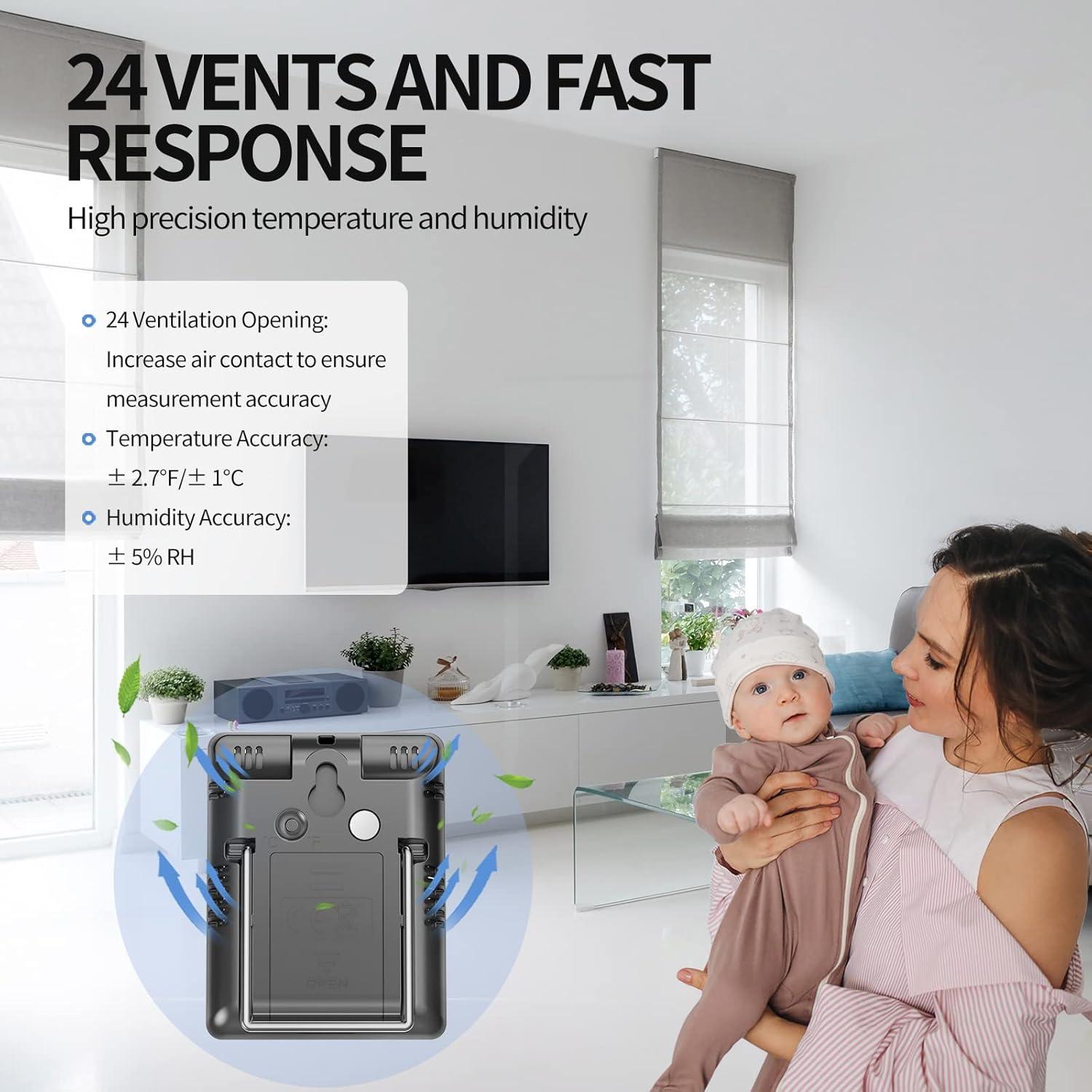 Termómetro Digital Interior DOQAUS - Paquete de 3, Higrómetro