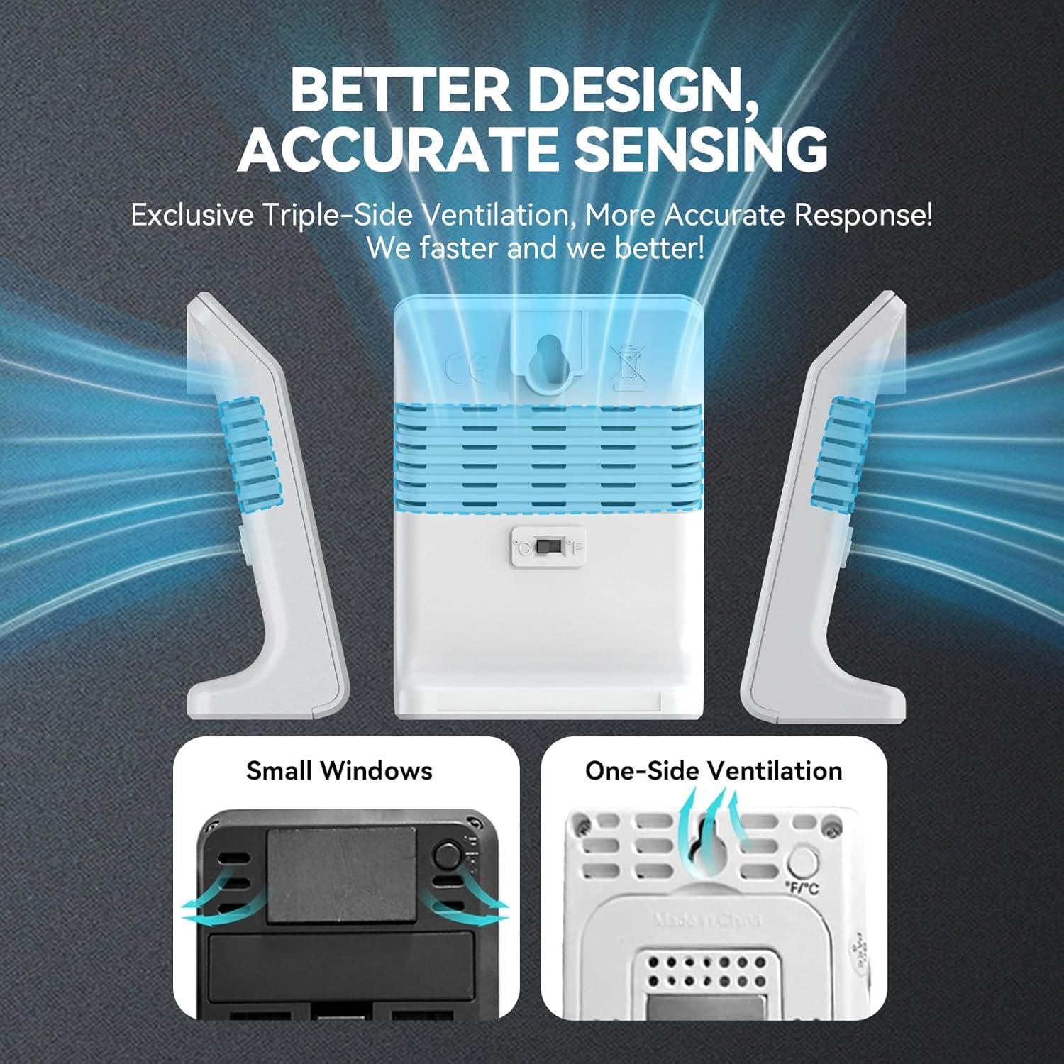 Termómetro Higrómetro Digital Solar BaldrTherm 2.2" Blanco
