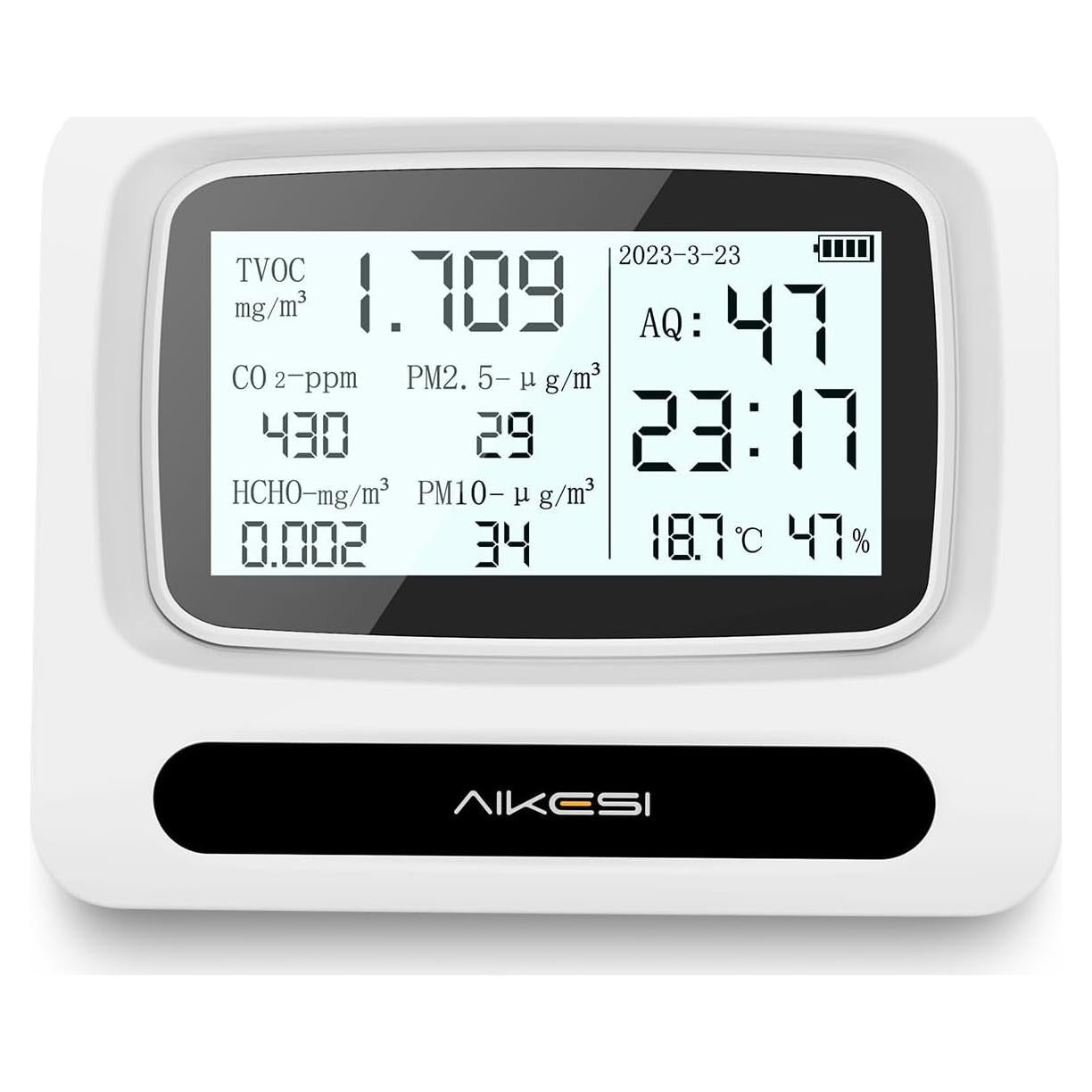 Monitor de Calidad del Aire CHNADKS AQ60 9-en-1 CO2 VOC PM2.5