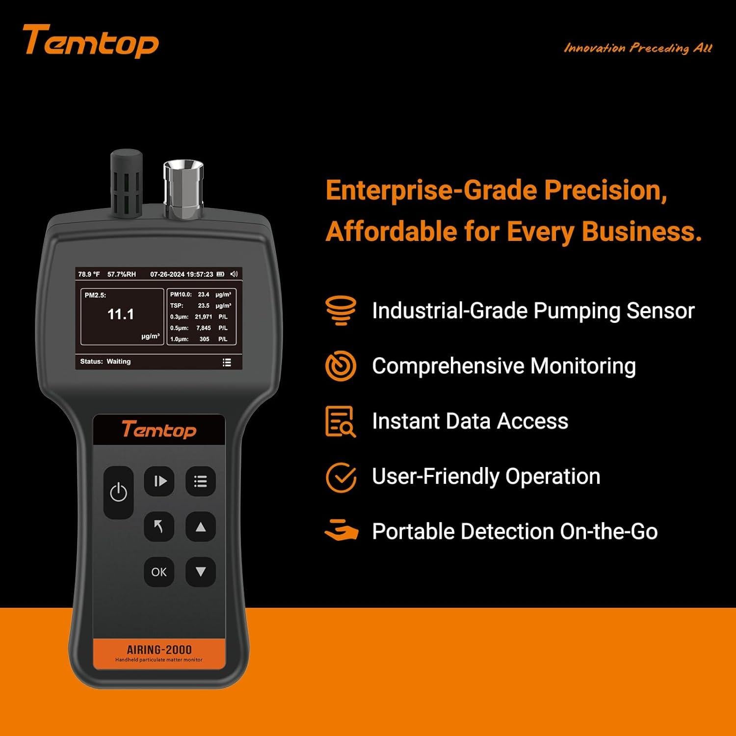 Contador de Partículas de Mano Temtop M10i - Monitor de Calidad del Aire