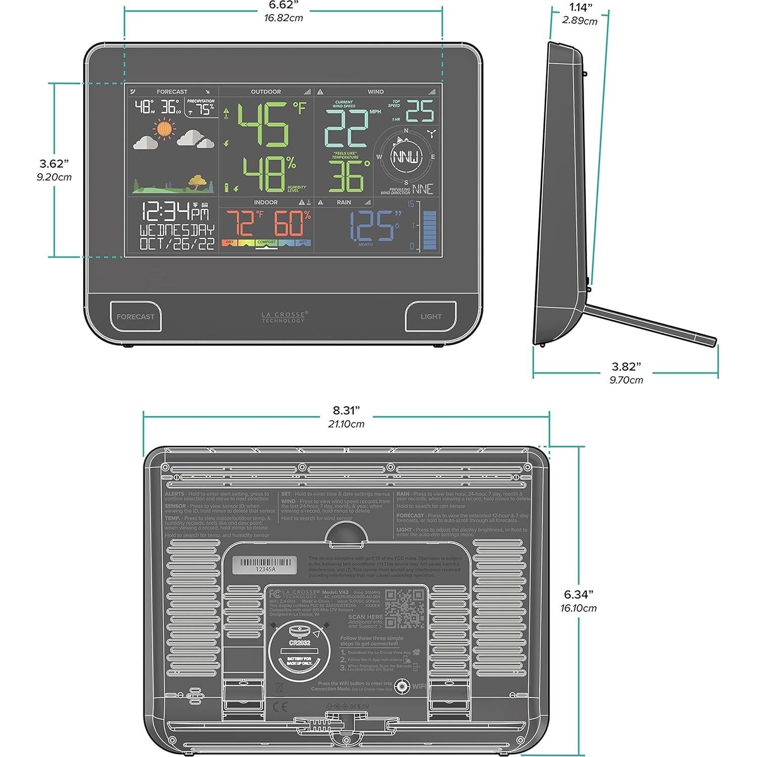 Estación Meteorológica Inalámbrica La Crosse V42-PRO-INT Wi-Fi