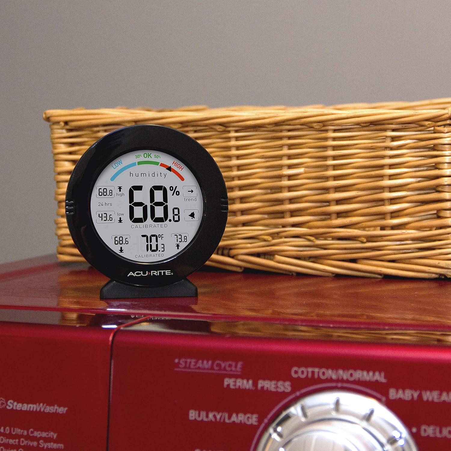 Termómetro y Higrómetro AcuRite 01080M con Alarmas - Negro