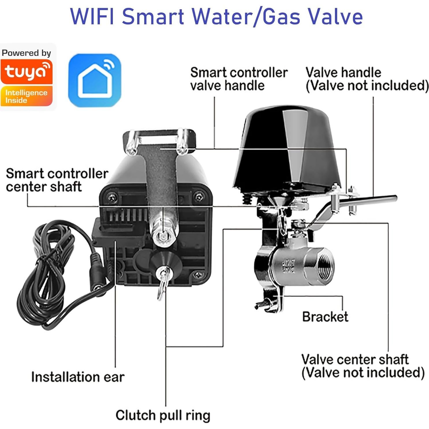 Válvula de Agua Inteligente SENCKIT WiFi Control Remoto 0.53kg