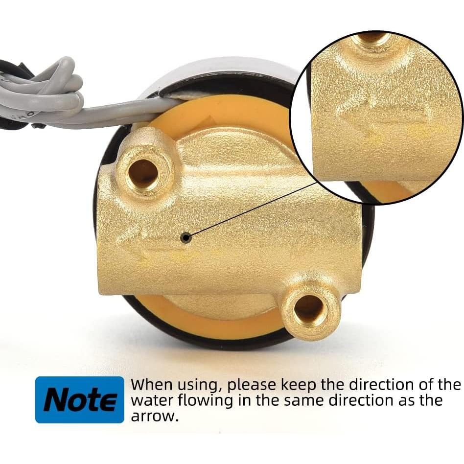 Válvula Solenoide Eléctrica CGELE 12V 1/4" Latón Normalmente Cerrada