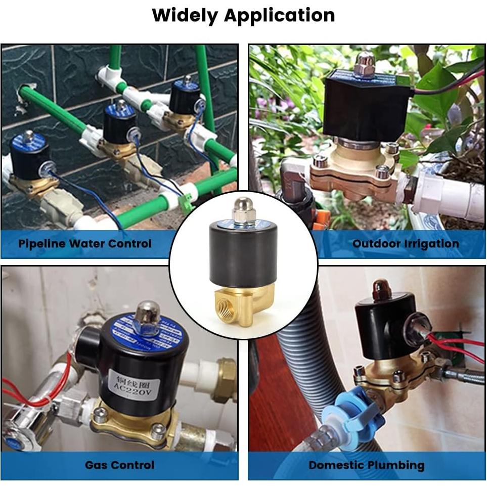 Válvula Solenoide Eléctrica CGELE 12V 1/4" Latón Normalmente Cerrada
