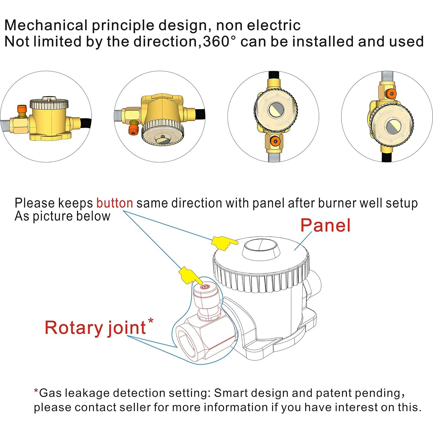 Válvula de Cierre Automático JXHONG 110000 BTU 1/2" NPT Gas