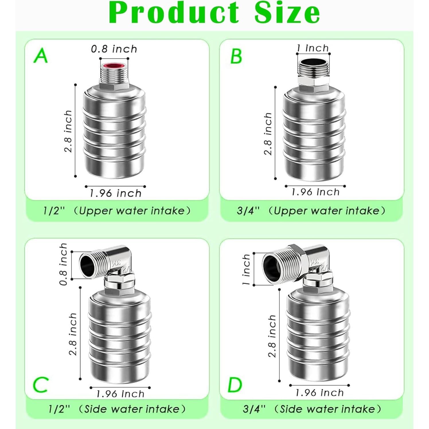 Válvula de Flotador Automática HuseWming 1/2" 3/4" Acero Inoxidable