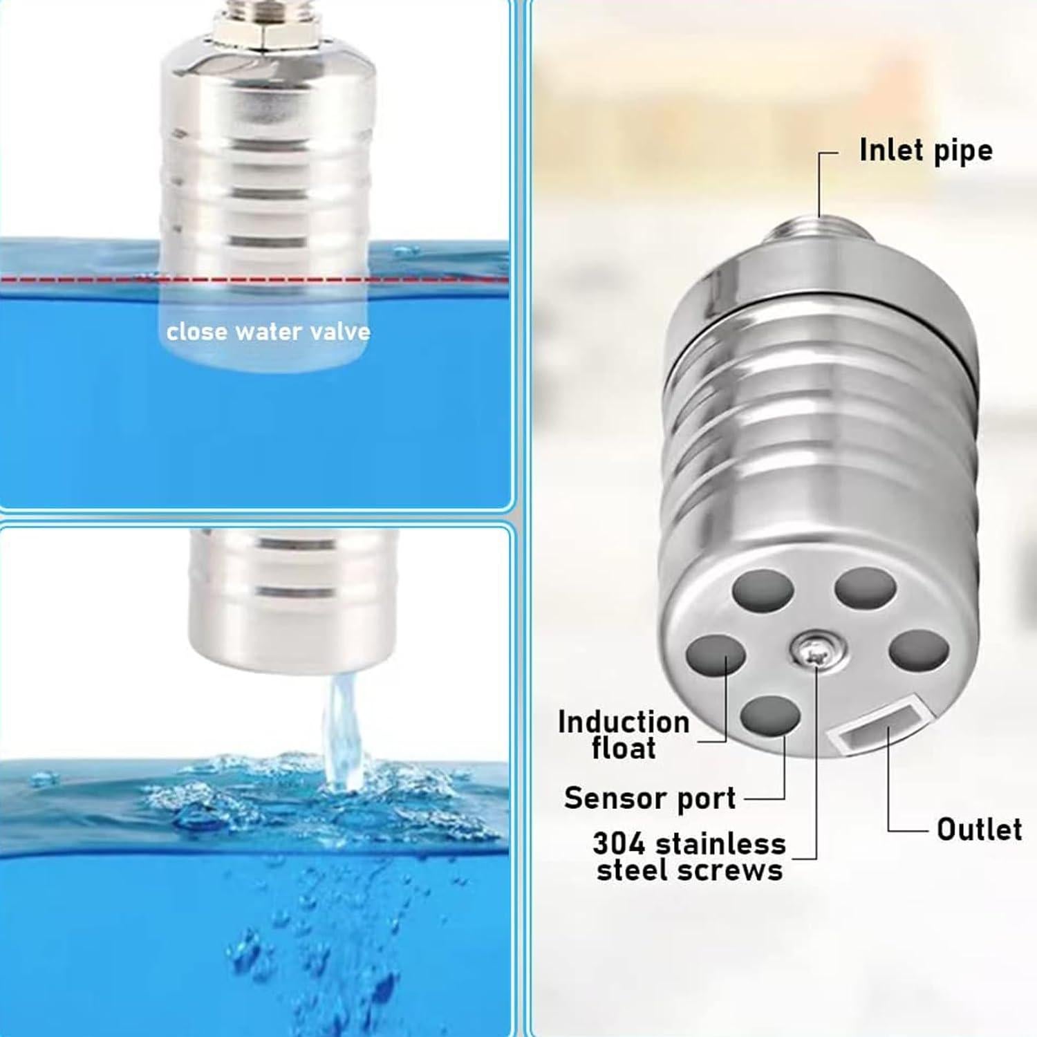 Válvula de Flotador Automática HuseWming 1/2" 3/4" Acero Inoxidable