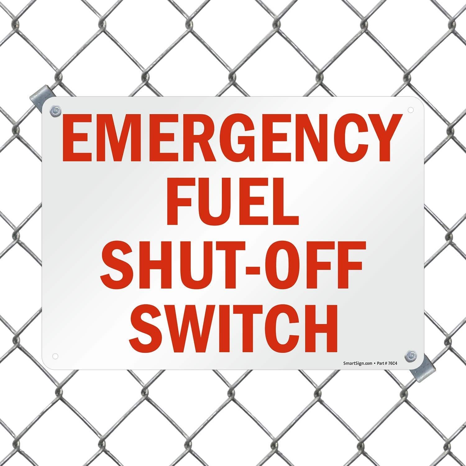 Cartel de Emergencia de Combustible SmartSign 25.4x35.6cm Aluminio