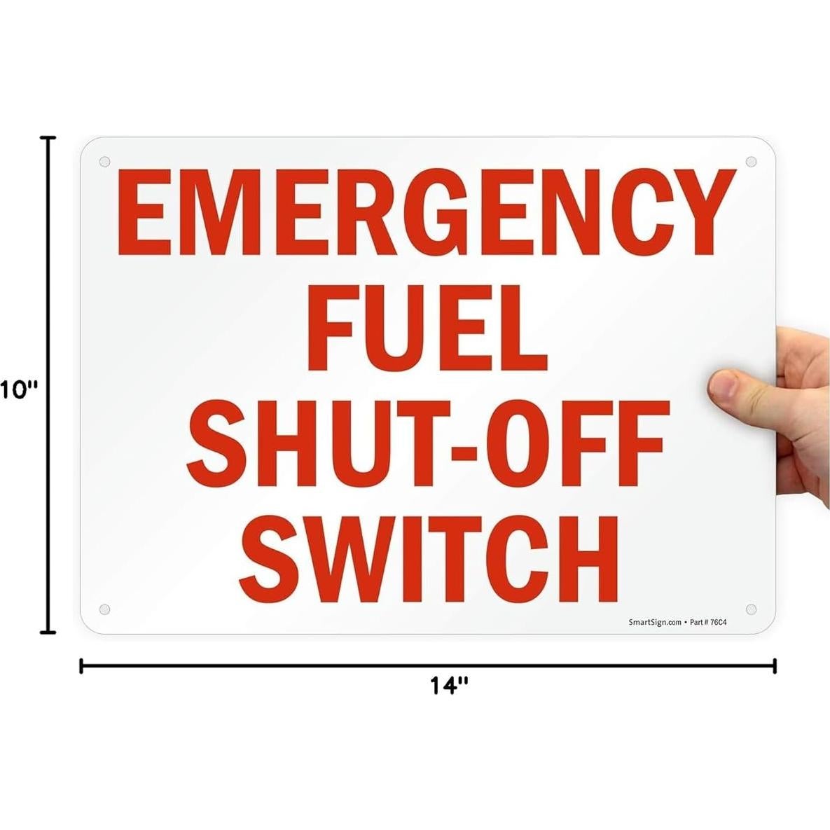 Cartel de Emergencia de Combustible SmartSign 25.4x35.6cm Aluminio