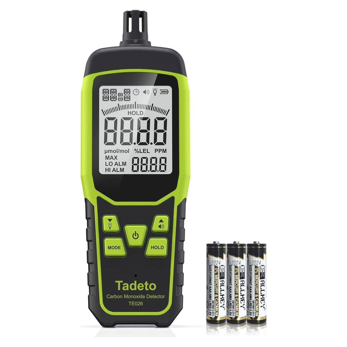 Detector de Monóxido de Carbono Tadeto TE026 Portátil 0-1000PPM