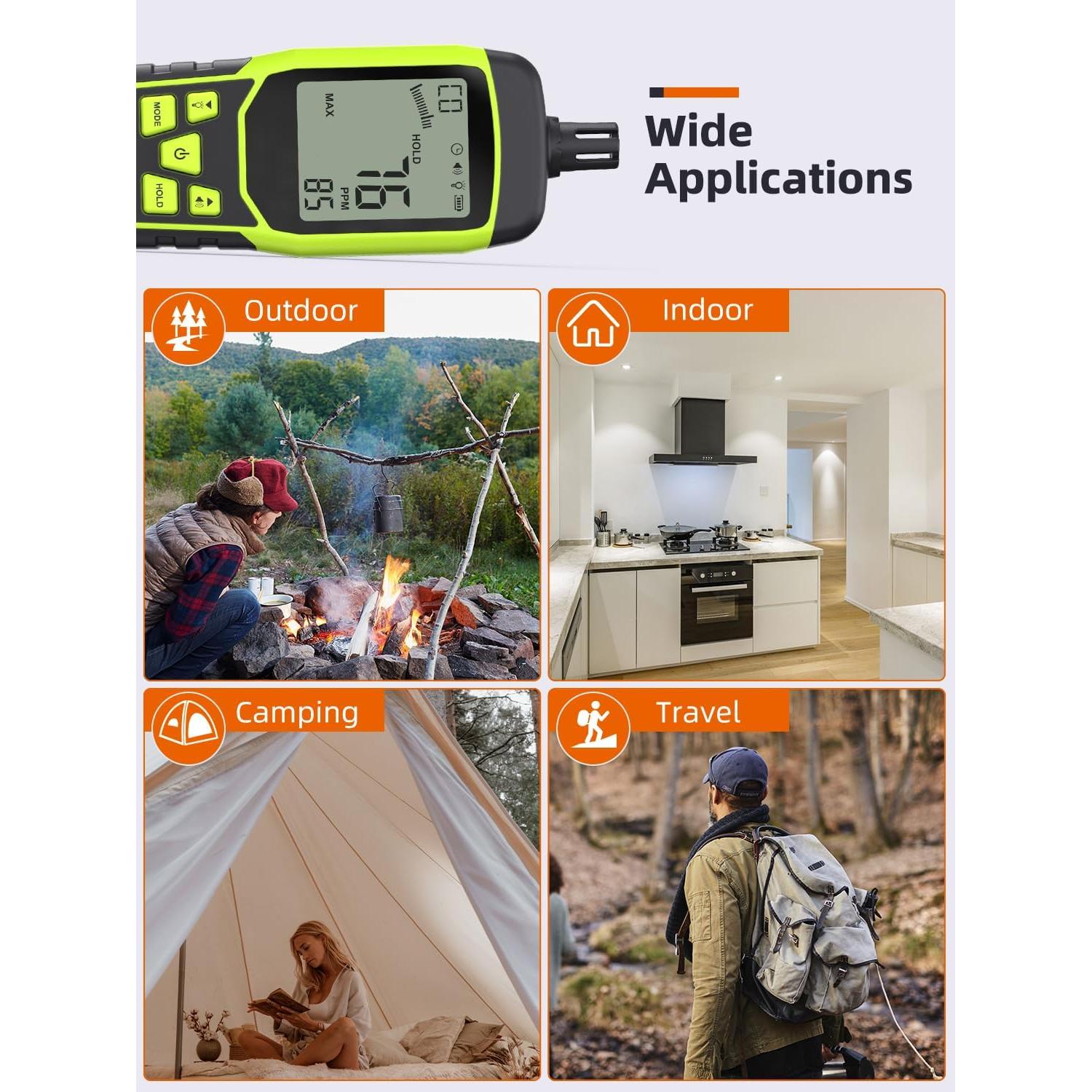 Detector de Monóxido de Carbono Tadeto TE026 Portátil 0-1000PPM