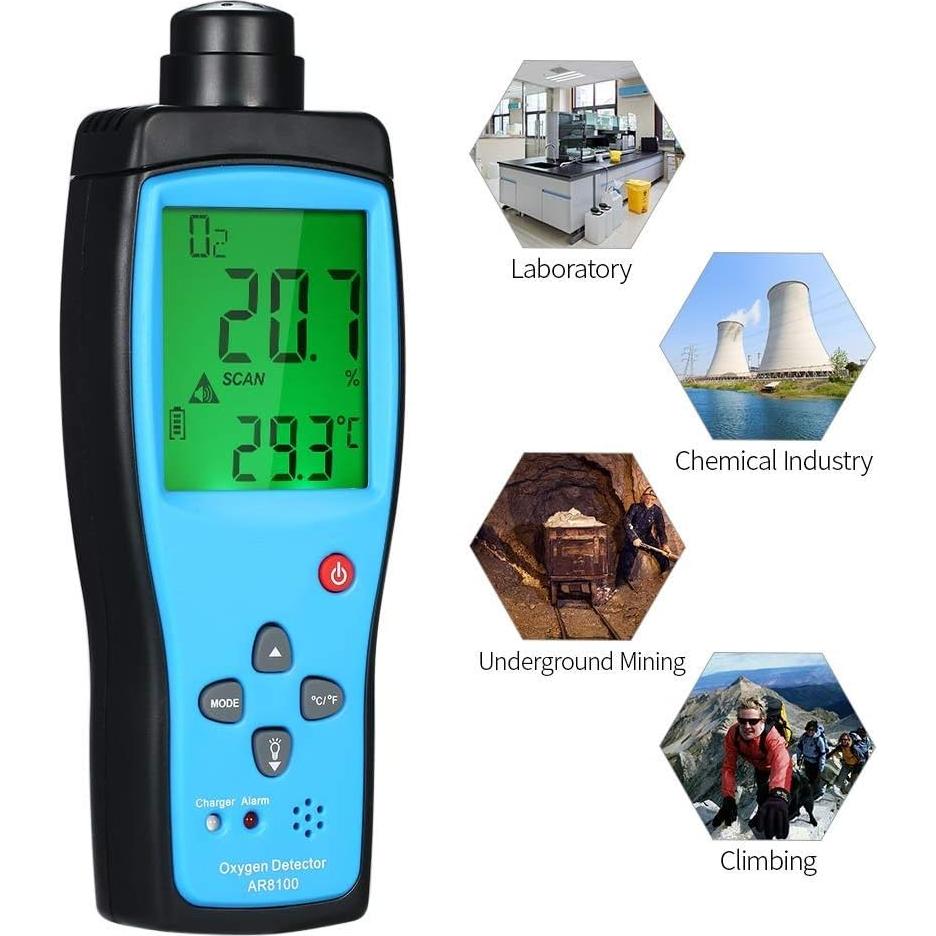 Medidor de Gas de Oxígeno Cheffort Digital Portátil con Alarma