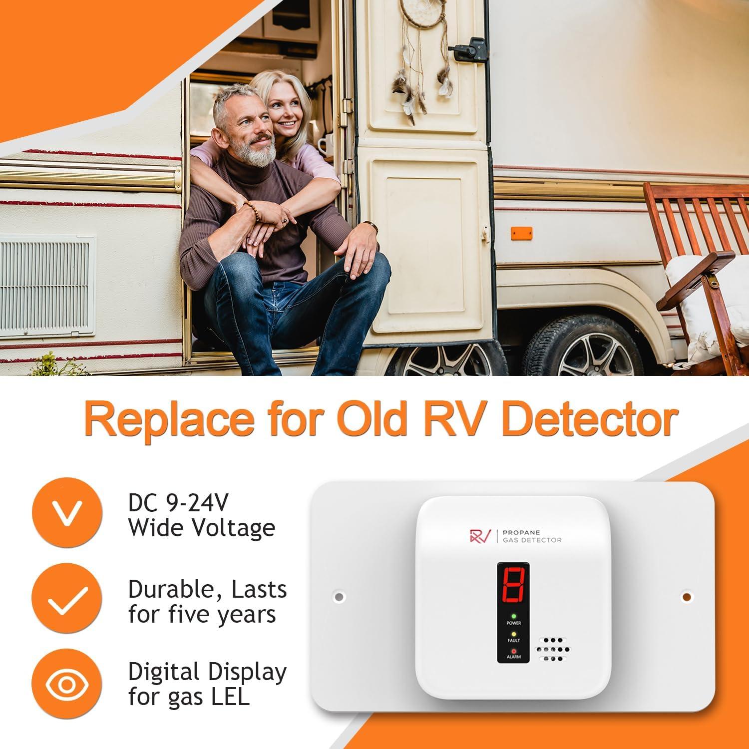 Detector de Gas Propano VITITE R601 Digital 9-24V Blanco