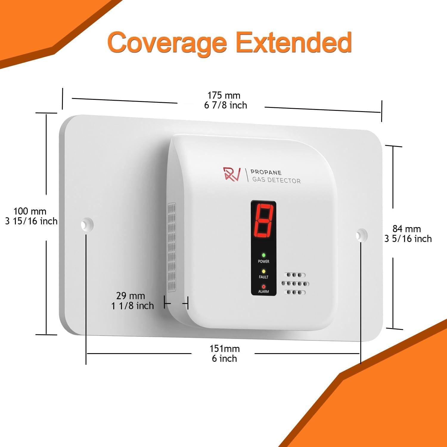 Detector de Gas Propano VITITE R601 Digital 9-24V Blanco