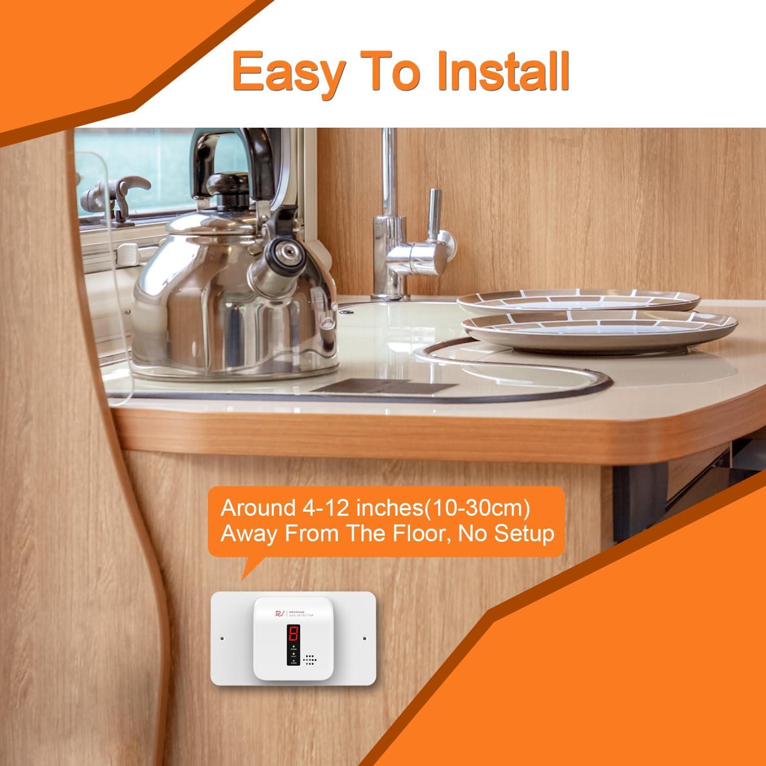 Detector de Gas Propano VITITE R601 Digital 9-24V Blanco