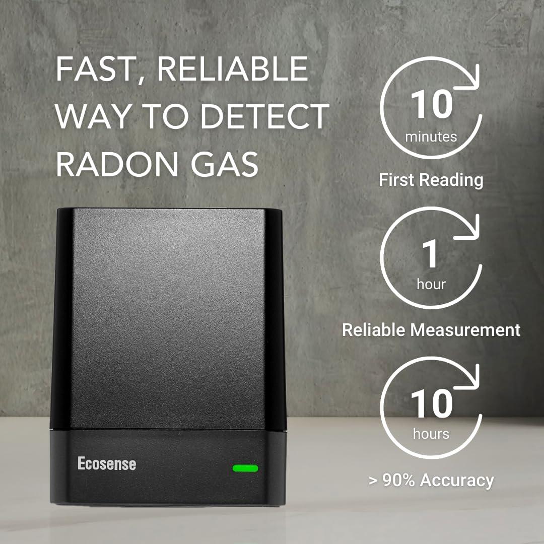 Detector de Radón Ecosense EQ100, Monitoreo Continuo, Wi-Fi 2.4 GHz