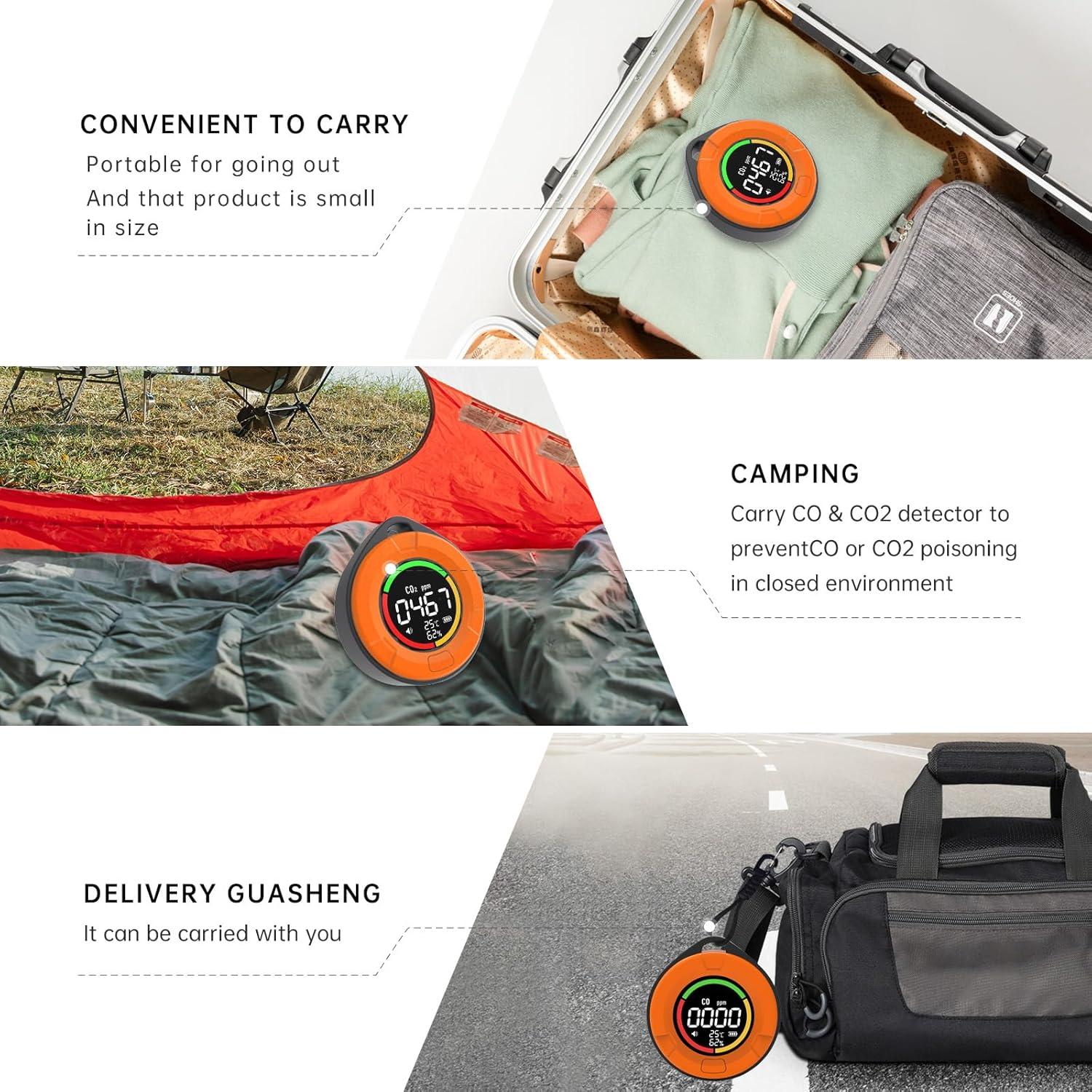 Detector de Monóxido de Carbono Protmex PTH-10E 4 en 1 Portátil