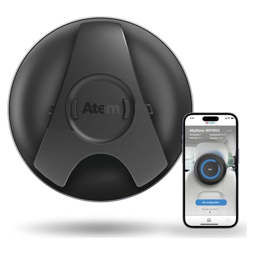 Purificador de aire portátil IQAir Atem Car - Filtros HEPA