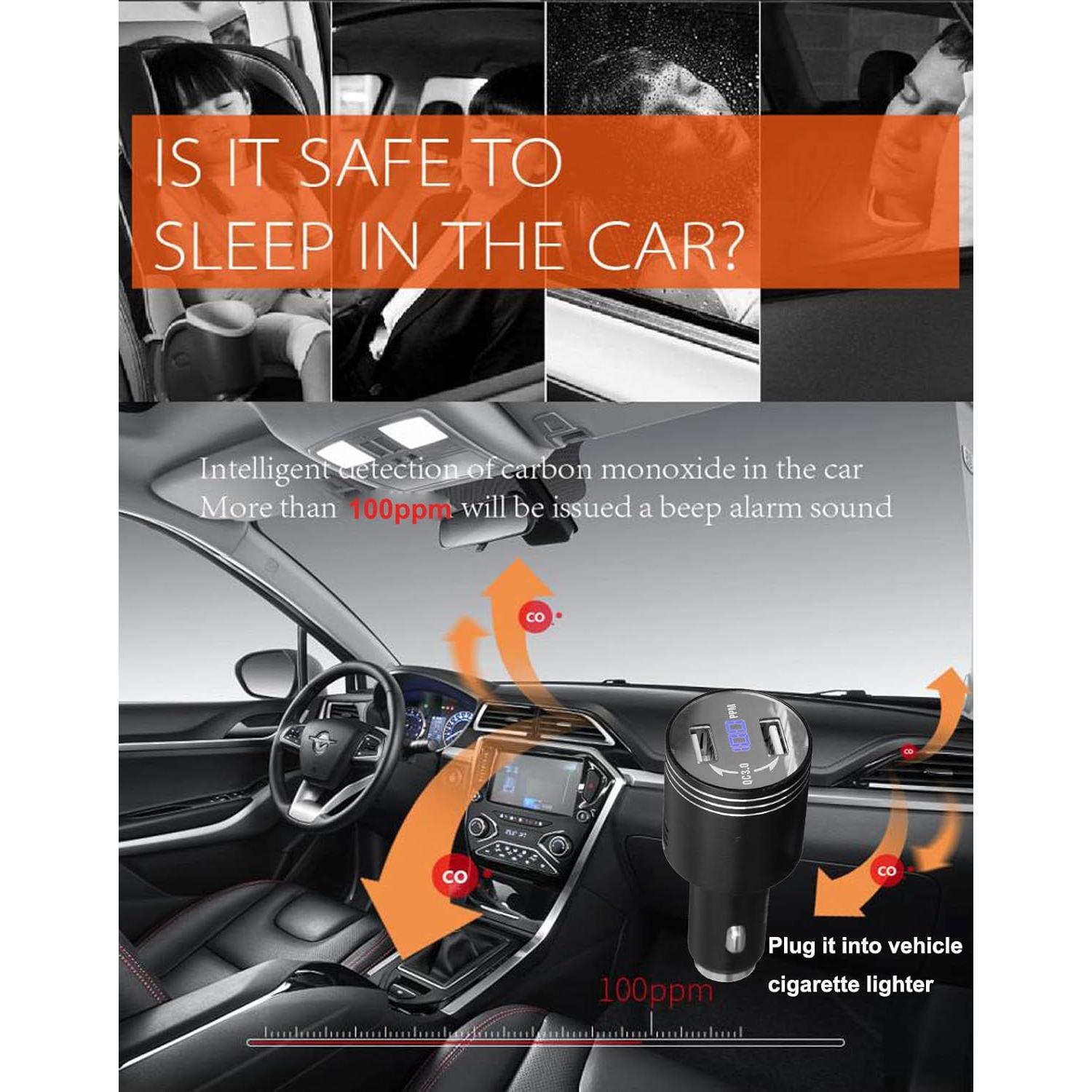 Cargador Rápido con Detector de Monóxido de Carbono Fasohere