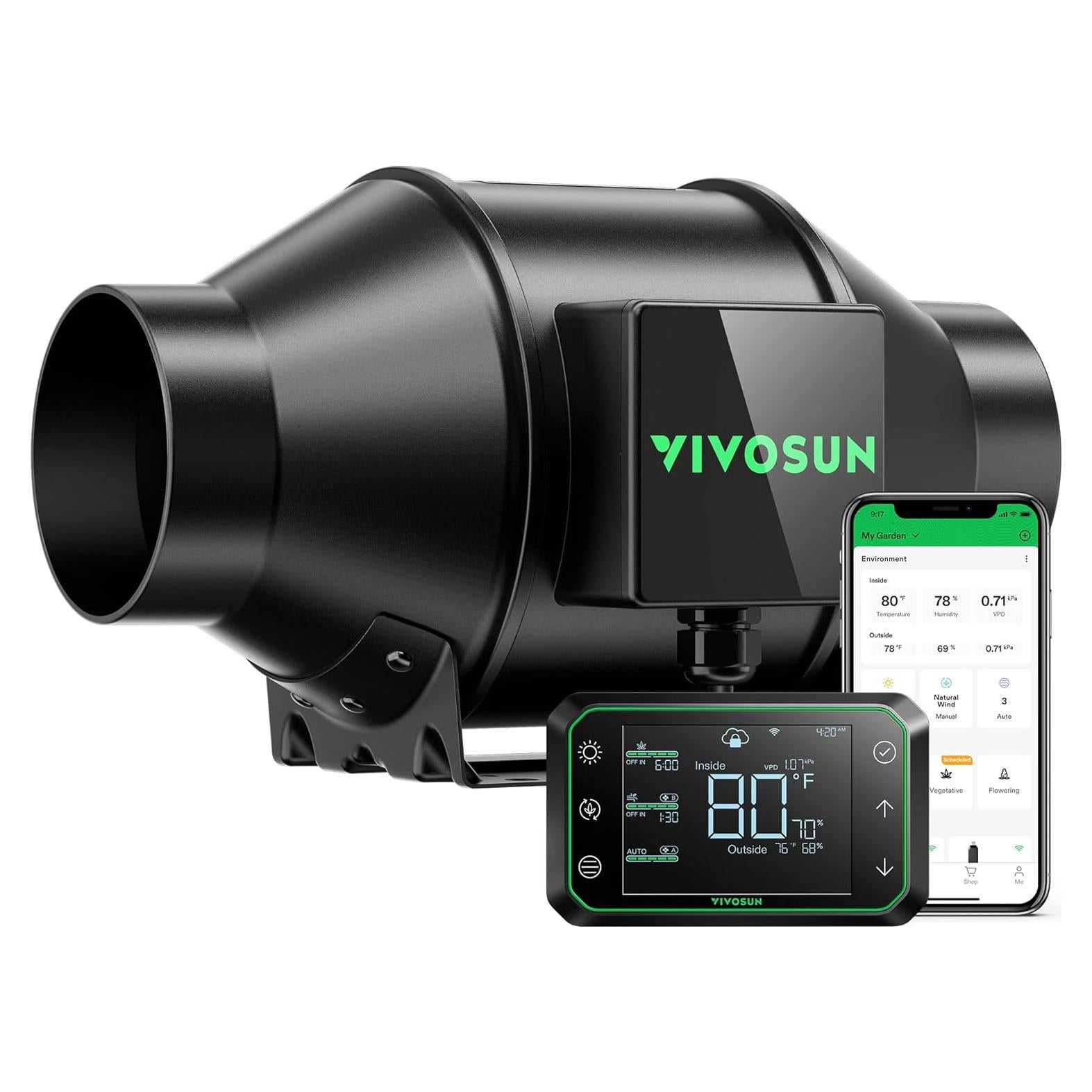 Ventilador de Conducto Inline VIVOSUN G4 10.16 cm 195 CFM